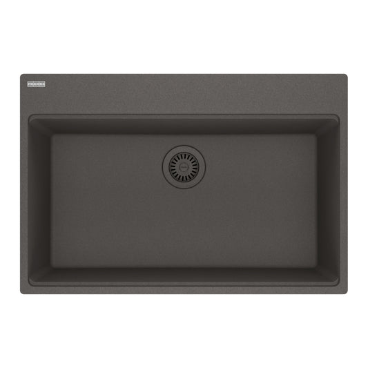 FRANKE MAG61029-SLG Maris Topmount 31-in x 20.88-in Granite Single Bowl Kitchen Sink in Slate Grey
