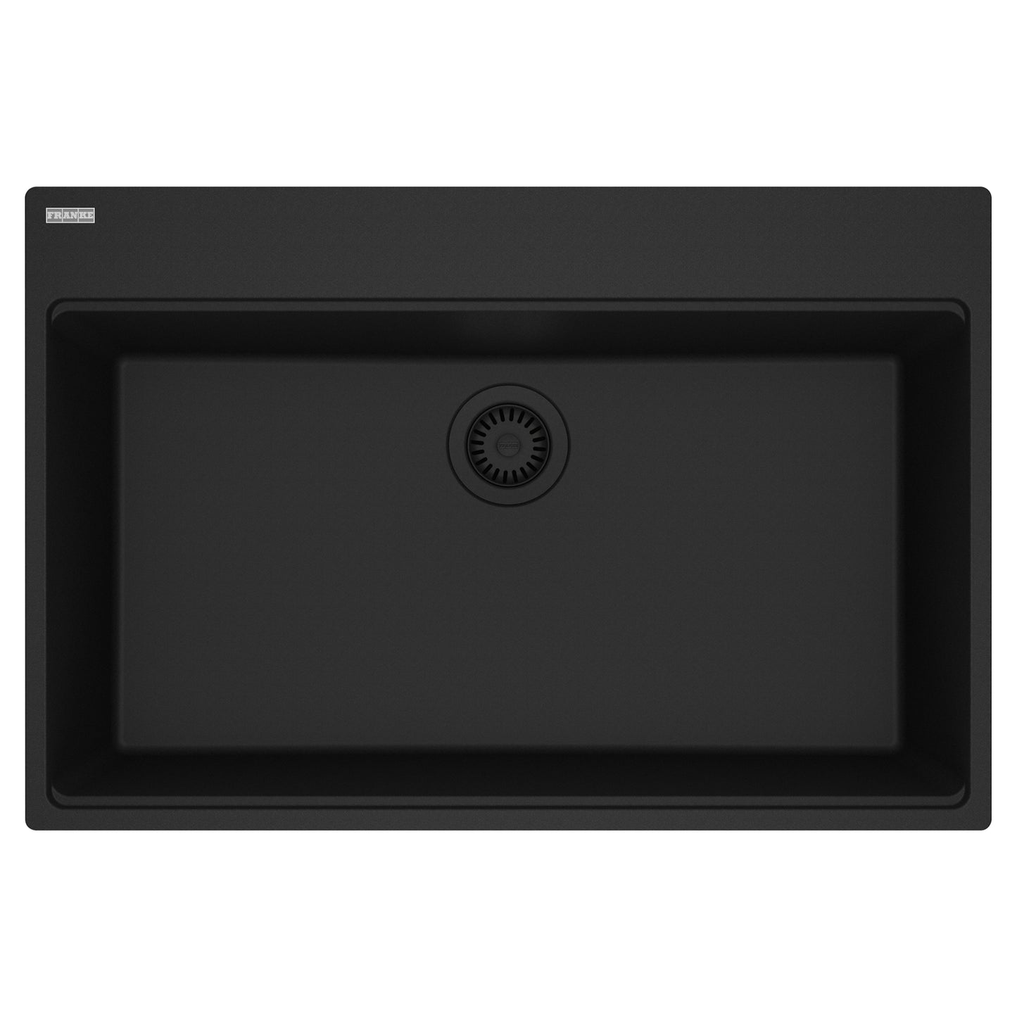 FRANKE MAG61031-MBK Maris Topmount 33-in x 22-in Granite Single Bowl Kitchen Sink in Matte Black In Matte Black