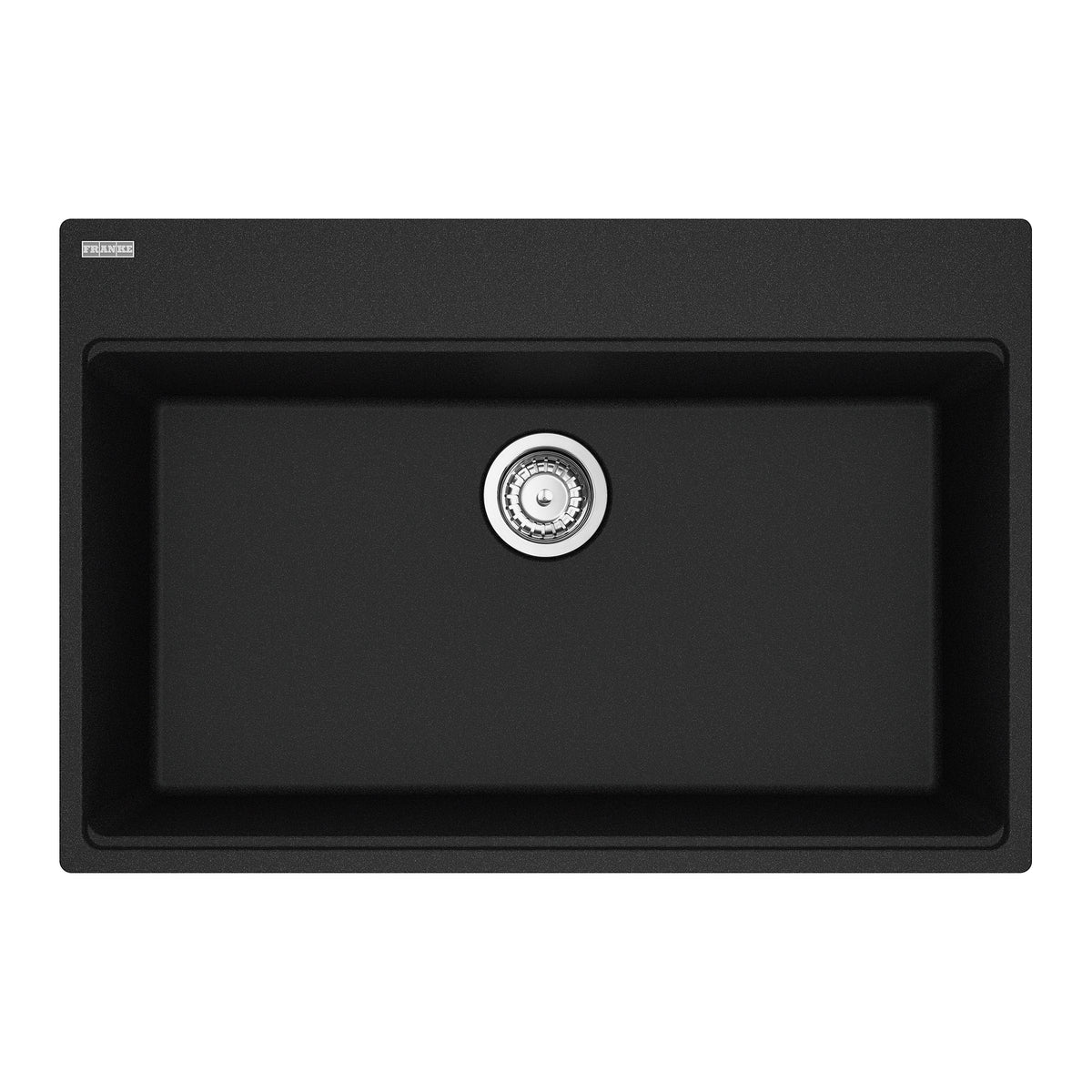 FRANKE MAG61031-ONY-S Maris Topmount 33-in x 22-in Granite Single Bowl Kitchen Sink in Onyx In Onyx