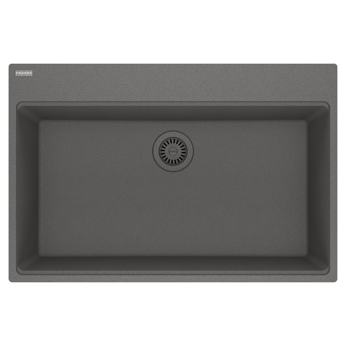 FRANKE MAG61031-SHG Maris Topmount 33-in x 22-in Granite Single Bowl Kitchen Sink in Stone Grey In Stone Grey