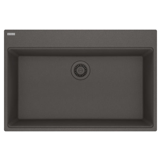 FRANKE MAG61031-SLG Maris Topmount 33-in x 22-in Granite Single Bowl Kitchen Sink in Slate Grey