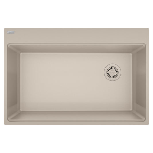 FRANKE MAG61031OW-CHA Maris Topmount 33-in x 22-in Granite Single Bowl Kitchen Sink in Champagne In Champagne