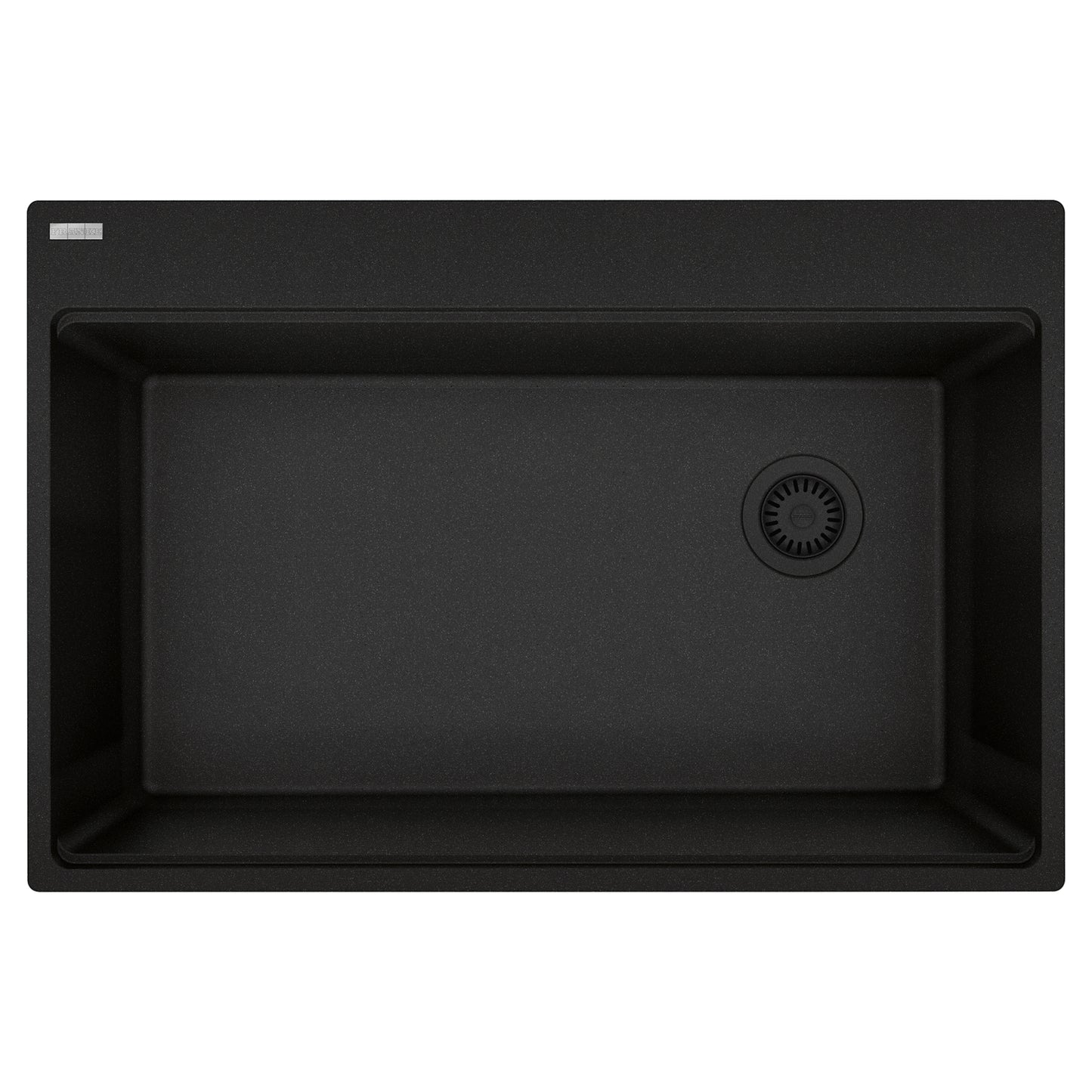 FRANKE MAG61031OW-ONY Maris Topmount 33-in x 22-in Granite Single Bowl Kitchen Sink in Onyx In Onyx