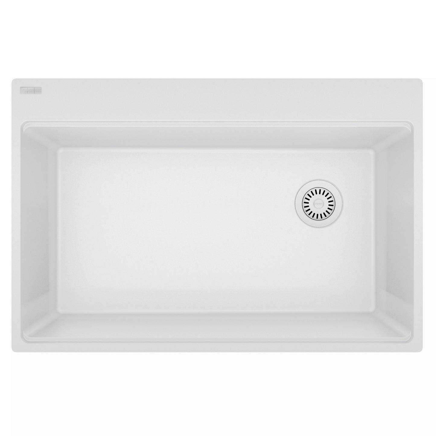 FRANKE MAG61031OW-PWT Maris Topmount 33-in x 22-in Granite Single Bowl Kitchen Sink in Polar White In Polar White