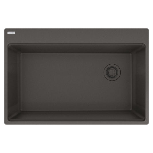 FRANKE MAG61031OW-SLG Maris Topmount 33-in x 22-in Granite Single Bowl Kitchen Sink in Slate Grey