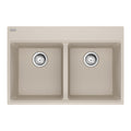 FRANKE MAG6201414-CHA-S Maris Topmount 31-in x 20.88-in Granite Double Bowl Kitchen Sink in Champagne In Champagne