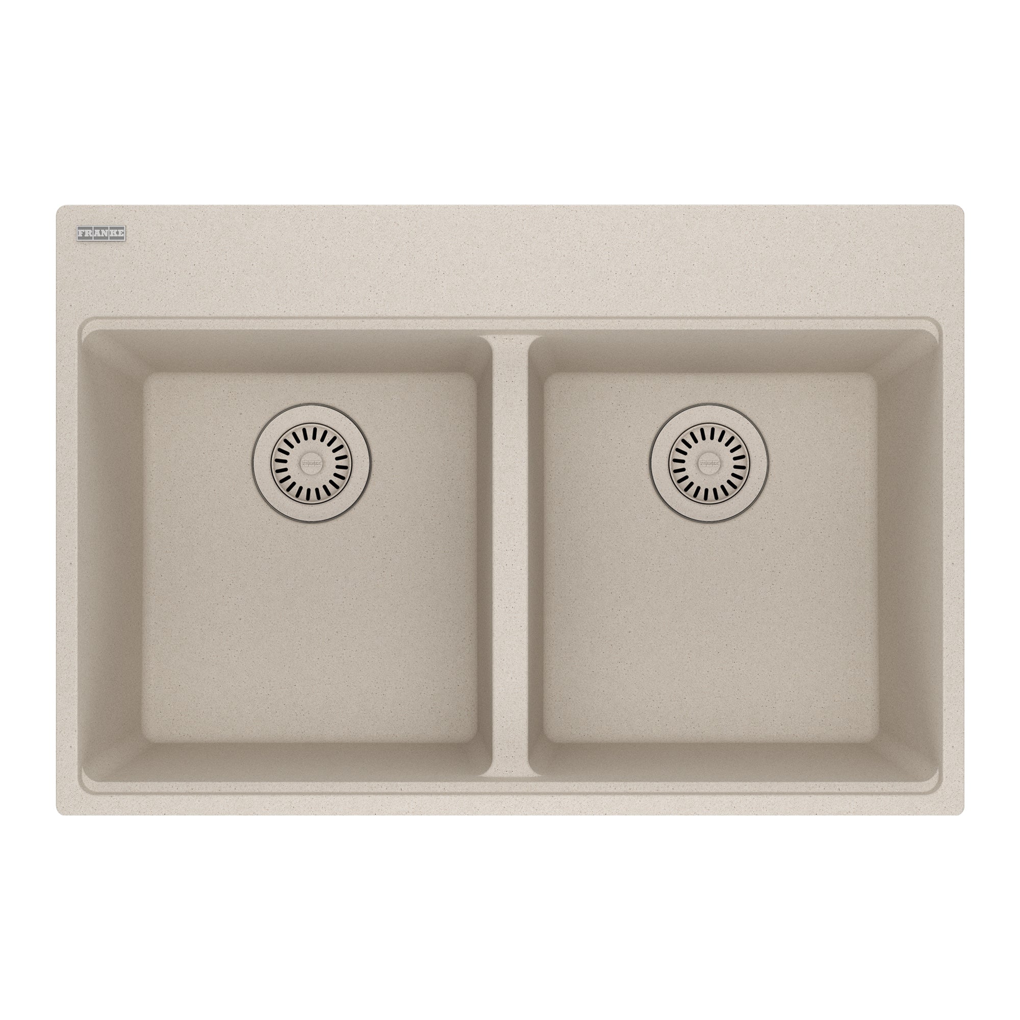 FRANKE MAG6201414-CHA Maris Topmount 31-in x 20.88-in Granite Double Bowl Kitchen Sink in Champagne In Champagne