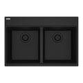 FRANKE MAG6201414-MBK Maris Topmount 31-in x 20.88-in Granite Double Bowl Kitchen Sink in Matte Black In Matte Black