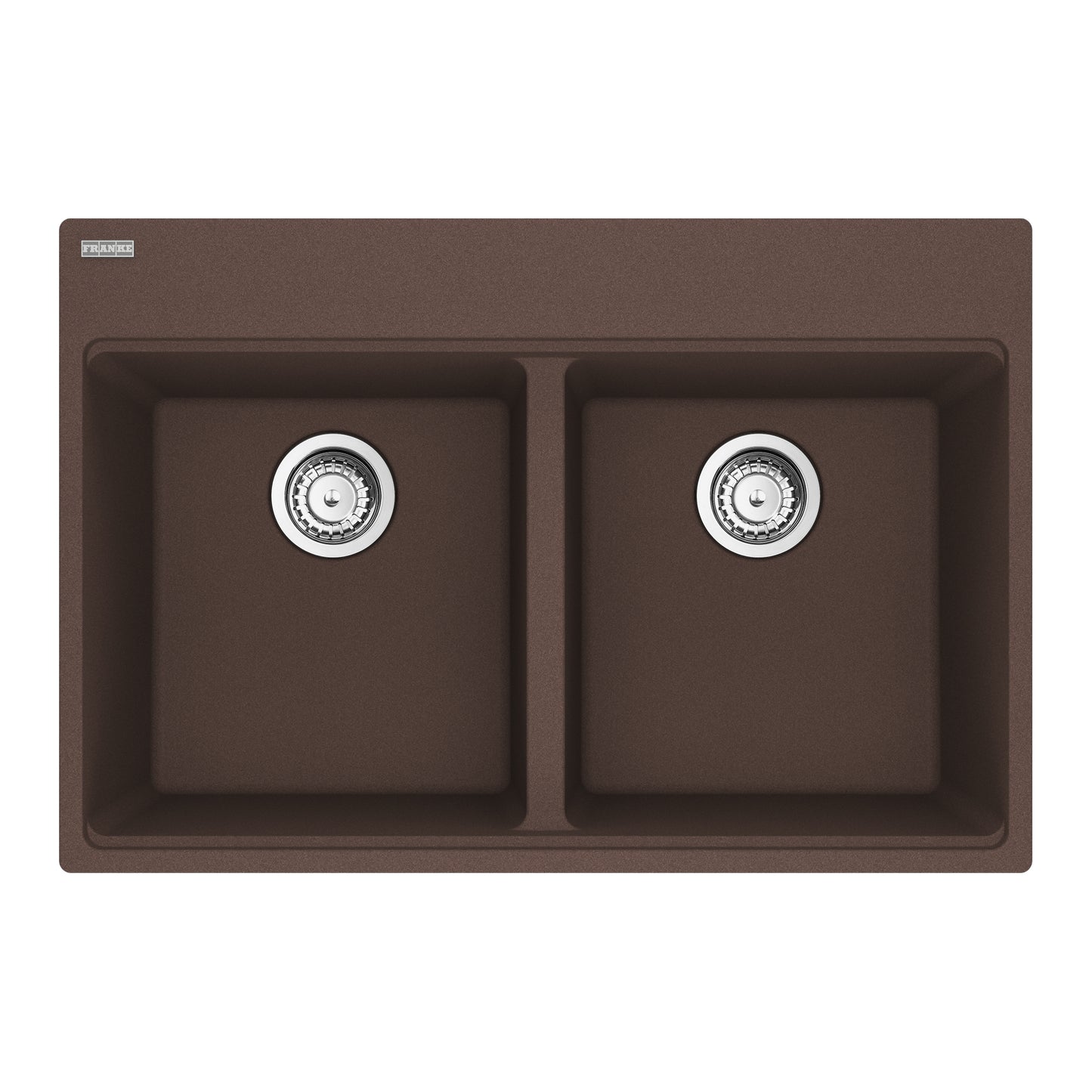 FRANKE MAG6201414-MOC-S Maris Topmount 31-in x 20.88-in Granite Double Bowl Kitchen Sink in Mocha In Mocha