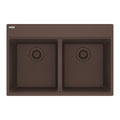 FRANKE MAG6201414-MOC Maris Topmount 31-in x 20.88-in Granite Double Bowl Kitchen Sink in Mocha In Mocha