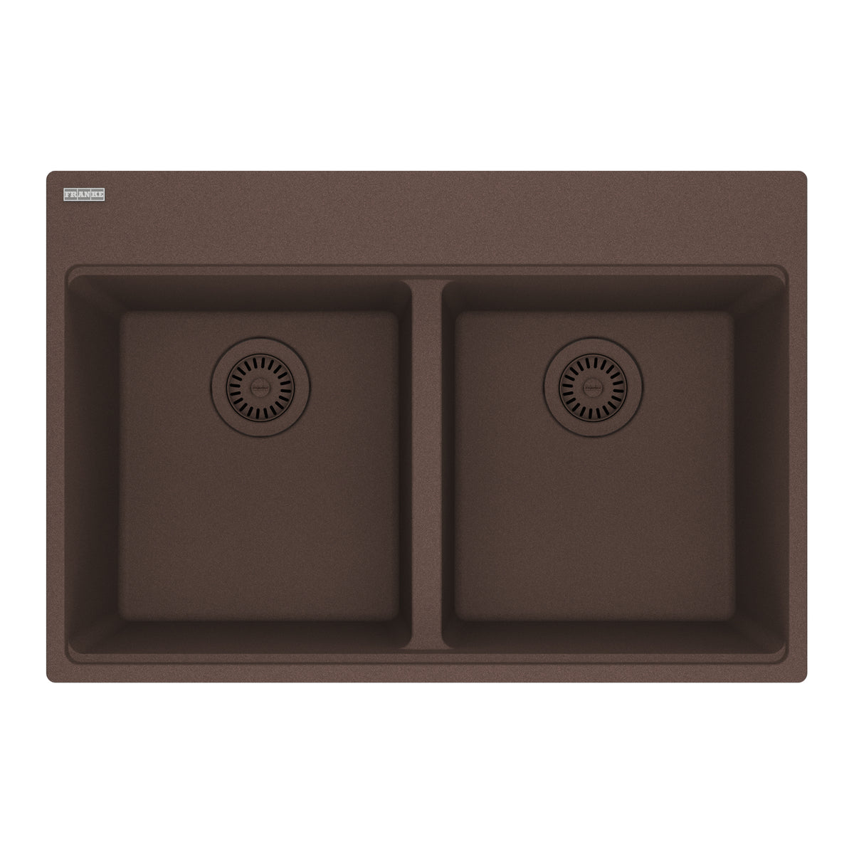FRANKE MAG6201414-MOC Maris Topmount 31-in x 20.88-in Granite Double Bowl Kitchen Sink in Mocha In Mocha