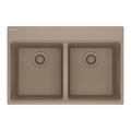 FRANKE MAG6201414-OYS Maris Topmount 31-in x 20.88-in Granite Double Bowl Kitchen Sink in Oyster In Oyster