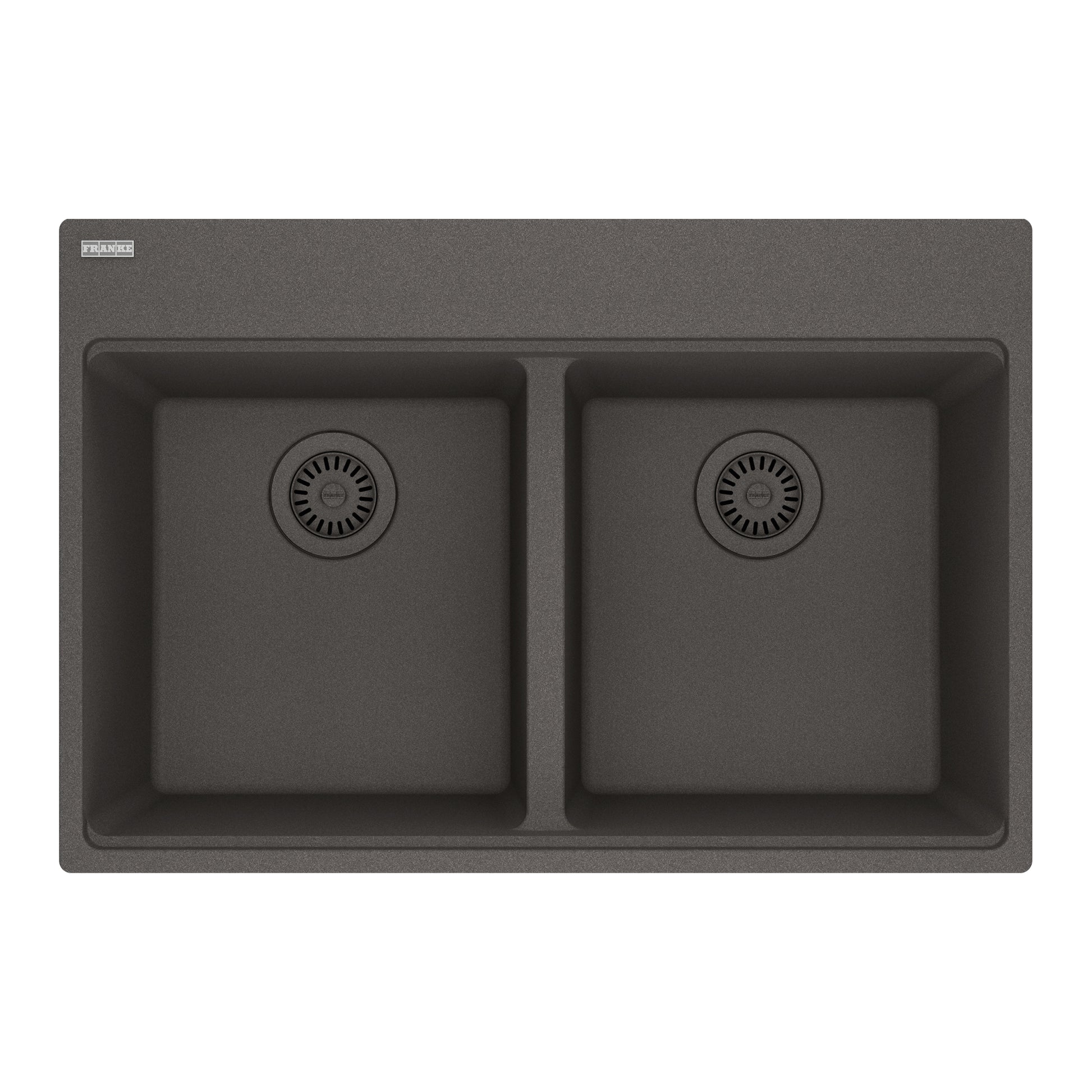 FRANKE MAG6201414-SLG Maris Topmount 31-in x 20.88-in Granite Double Bowl Kitchen Sink in Slate Grey