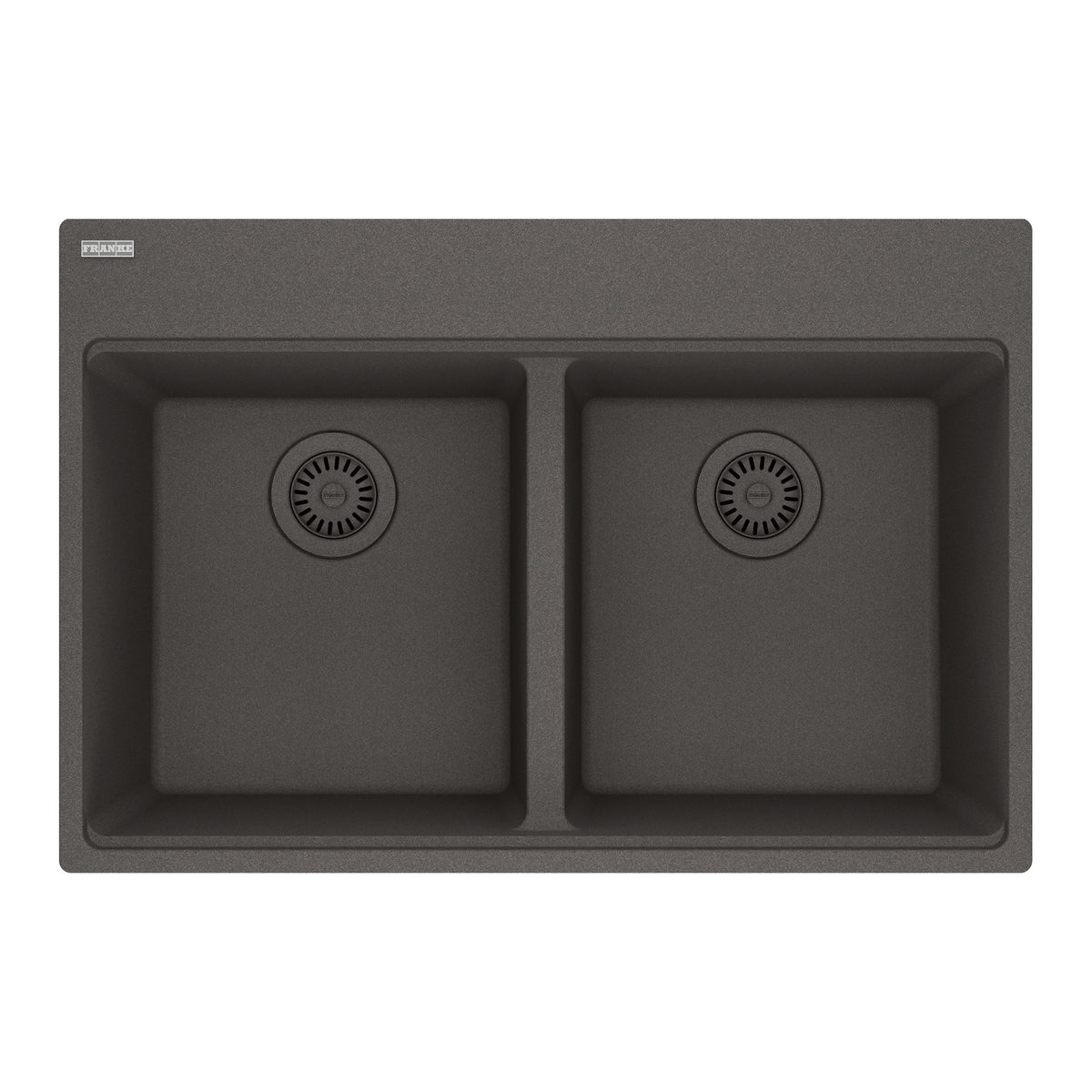 FRANKE MAG6201414-SLG Maris Topmount 31-in x 20.88-in Granite Double Bowl Kitchen Sink in Slate Grey