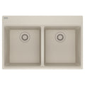 FRANKE MAG6201515-CHA Maris Topmount 33-in x 22-in Granite Double Bowl Kitchen Sink in Champagne In Champagne