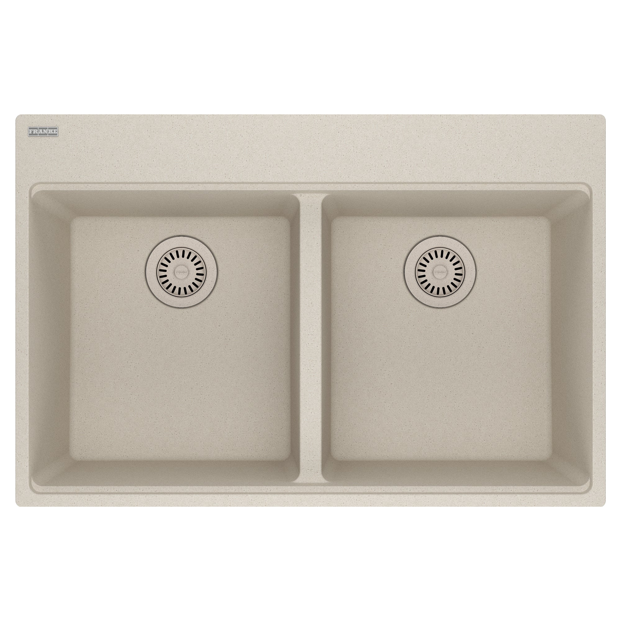 FRANKE MAG6201515-CHA Maris Topmount 33-in x 22-in Granite Double Bowl Kitchen Sink in Champagne In Champagne