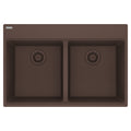 FRANKE MAG6201515-MOC Maris Topmount 33-in x 22-in Granite Double Bowl Kitchen Sink in Mocha In Mocha