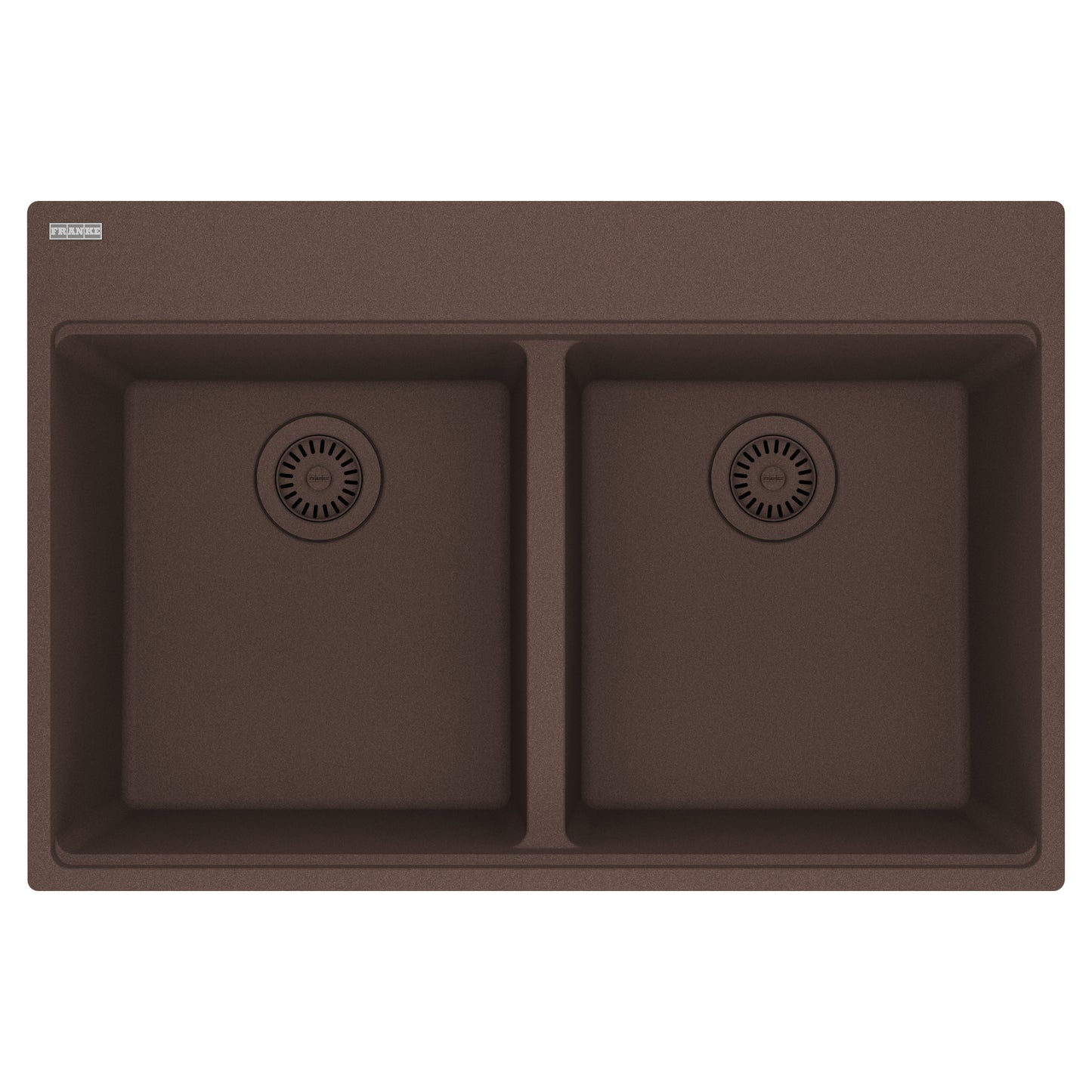 FRANKE MAG6201515-MOC Maris Topmount 33-in x 22-in Granite Double Bowl Kitchen Sink in Mocha In Mocha