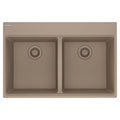 FRANKE MAG6201515-OYS Maris Topmount 33-in x 22-in Granite Double Bowl Kitchen Sink in Oyster In Oyster