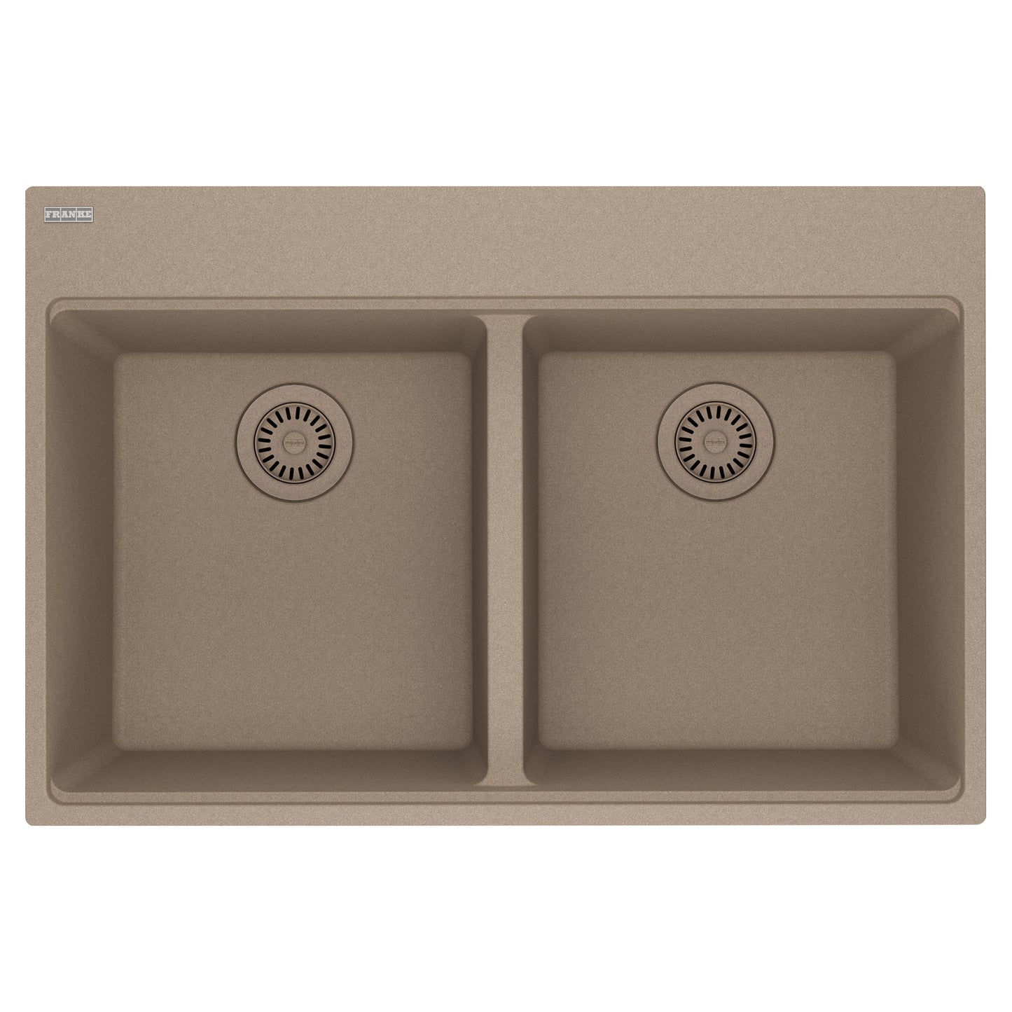 FRANKE MAG6201515-OYS Maris Topmount 33-in x 22-in Granite Double Bowl Kitchen Sink in Oyster In Oyster