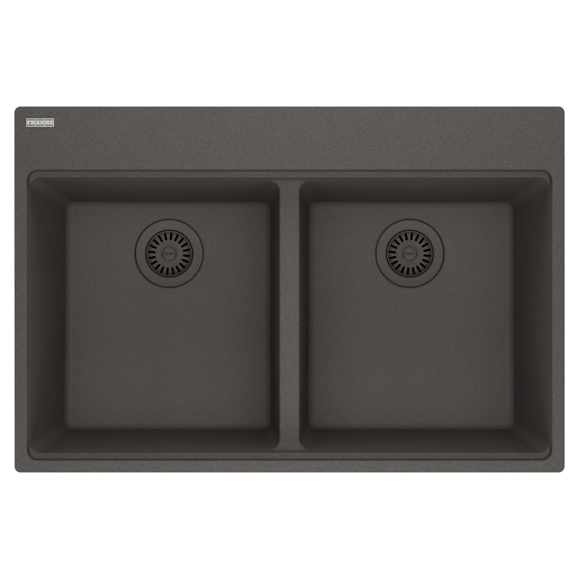 FRANKE MAG6201515-SLG Maris Topmount 33-in x 22-in Granite Double Bowl Kitchen Sink in Slate Grey