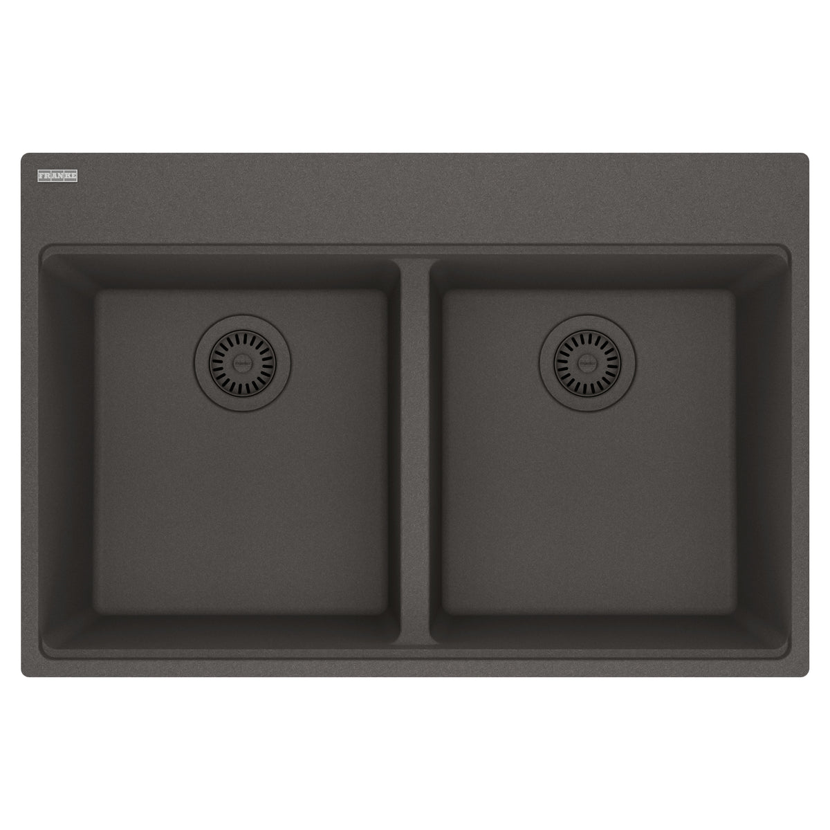 FRANKE MAG6201515-SLG Maris Topmount 33-in x 22-in Granite Double Bowl Kitchen Sink in Slate Grey