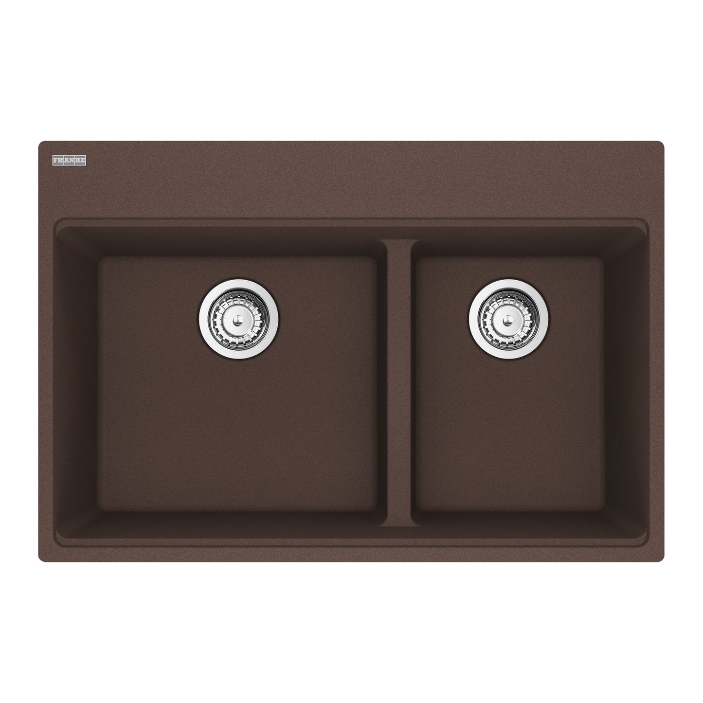 FRANKE MAG6601611LD-MOC-S Maris Topmount 31-in x 20.9-in Granite Double Bowl Kitchen Sink in Mocha In Mocha