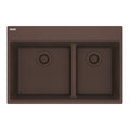 FRANKE MAG6601611LD-MOC Maris Topmount 31-in x 20.9-in Granite Double Bowl Kitchen Sink in Mocha In Mocha