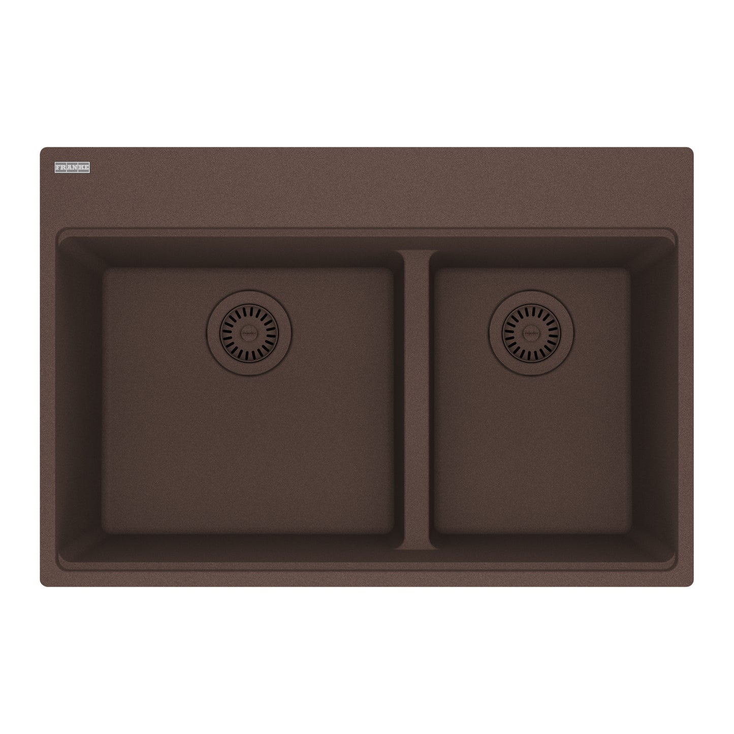 FRANKE MAG6601611LD-MOC Maris Topmount 31-in x 20.9-in Granite Double Bowl Kitchen Sink in Mocha In Mocha