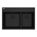 FRANKE MAG6601611LD-ONY Maris Topmount 31-in x 20.9-in Granite Double Bowl Kitchen Sink in Onyx In Onyx
