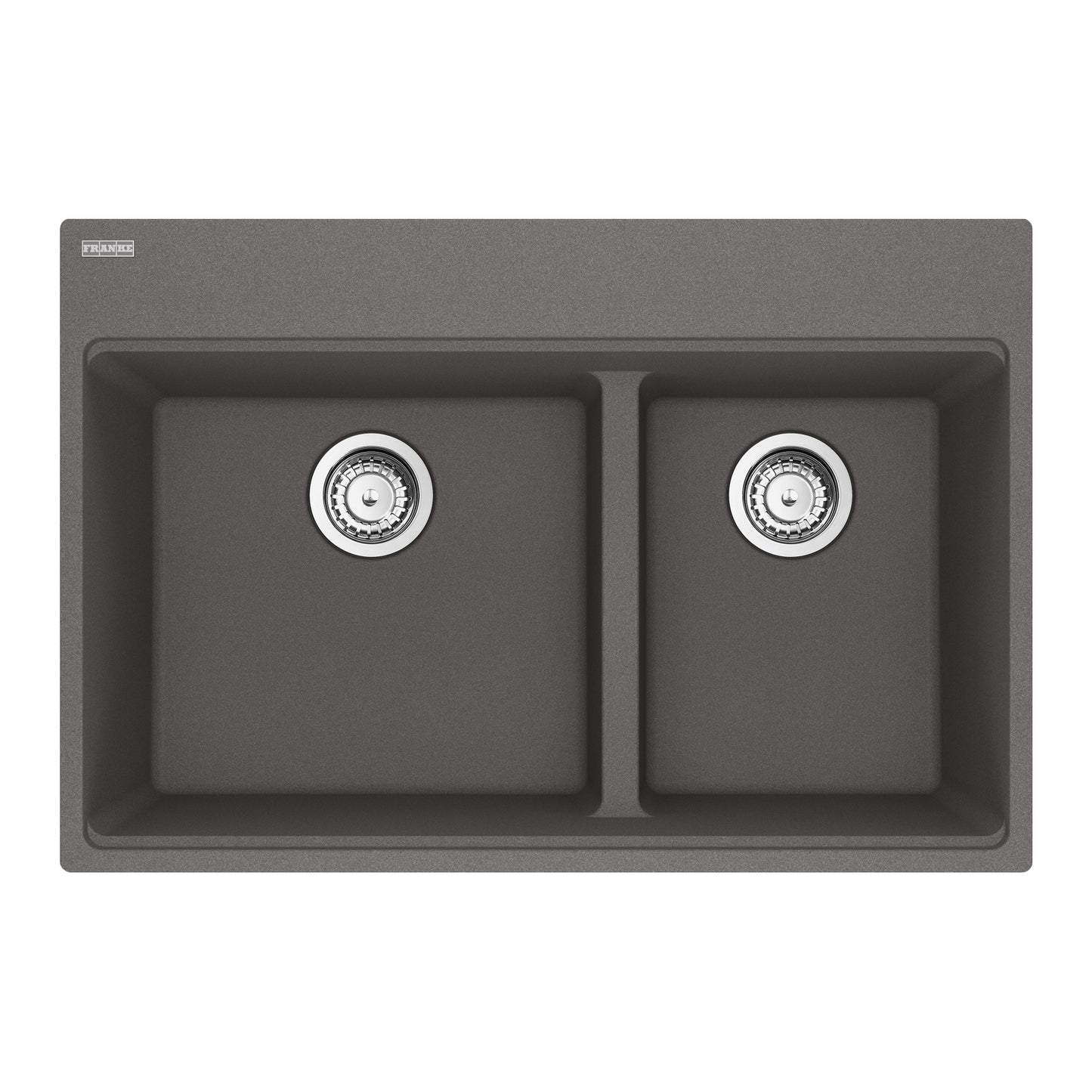 FRANKE MAG6601611LD-SHG-S Maris Topmount 31-in x 20.9-in Granite Double Bowl Kitchen Sink in Stone Grey In Stone Grey