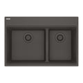 FRANKE MAG6601611LD-SLG Maris Topmount 31-in x 20.9-in Granite Double Bowl Kitchen Sink in Slate Grey
