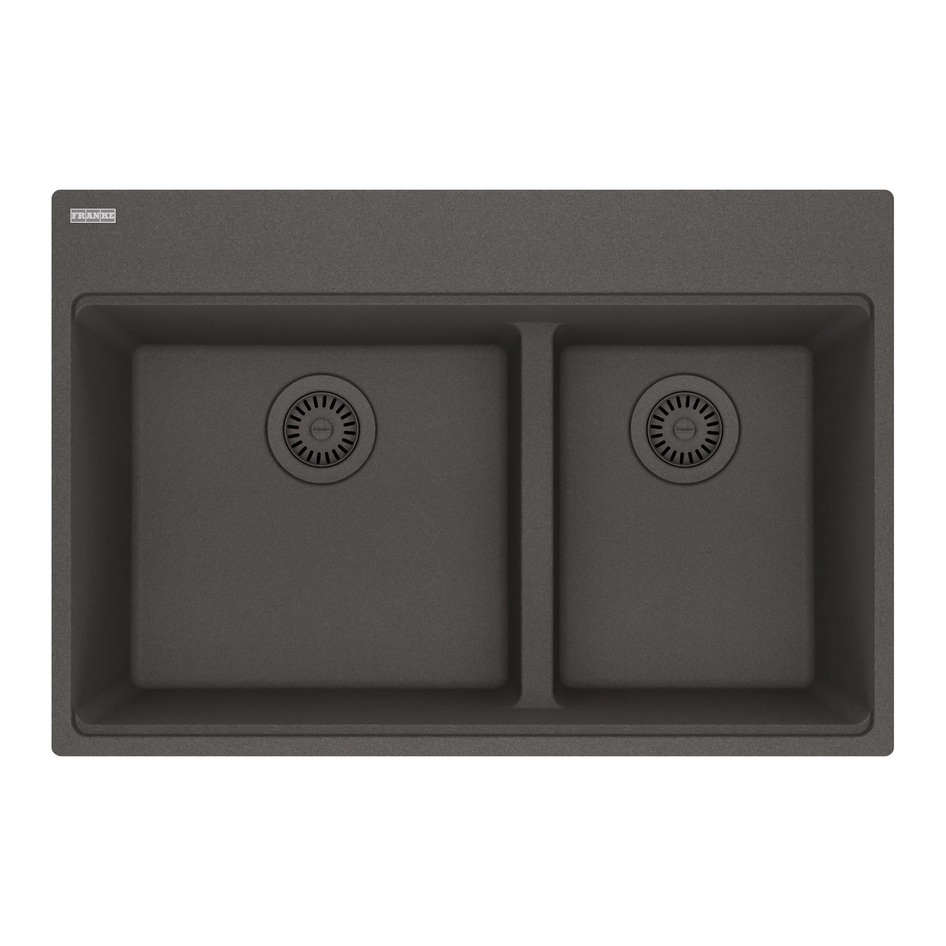 FRANKE MAG6601611LD-SLG Maris Topmount 31-in x 20.9-in Granite Double Bowl Kitchen Sink in Slate Grey