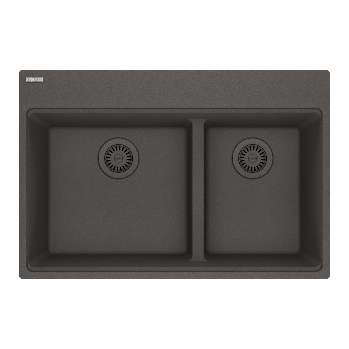 FRANKE MAG6601611LD-SLG Maris Topmount 31-in x 20.9-in Granite Double Bowl Kitchen Sink in Slate Grey