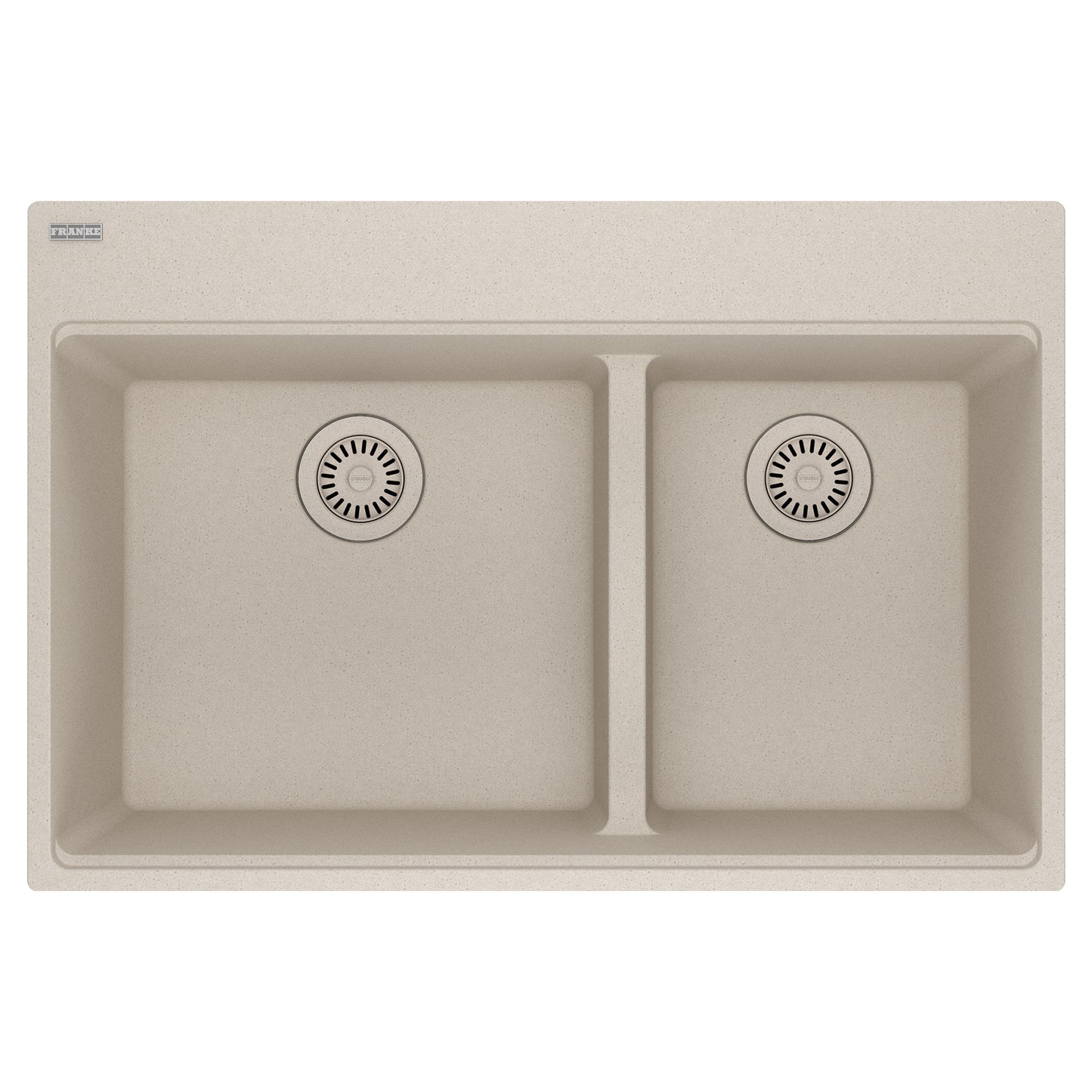 FRANKE MAG6601812LD-CHA Maris Topmount 33-in x 22-in Granite Double Bowl Kitchen Sink in Champagne In Champagne