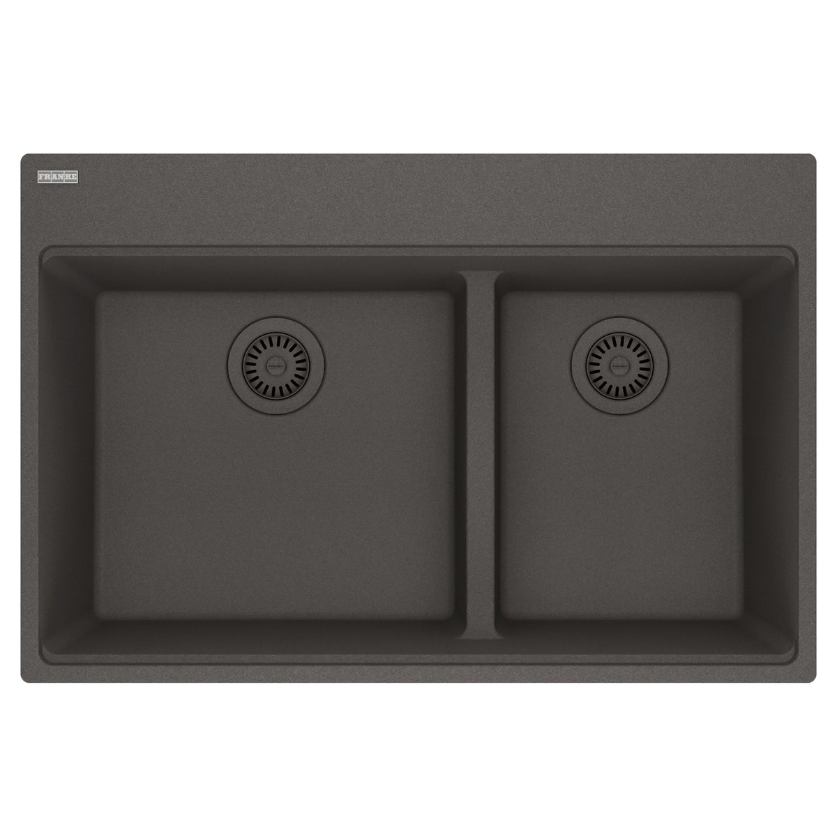 FRANKE MAG6601812LD-SLG Maris Topmount 33-in x 22-in Granite Double Bowl Kitchen Sink in Slate Grey