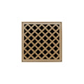 INFINITY DRAIN MD 4-2P SC MD 4 4" x 4" MD 4 Complete Kit with Moor Pattern Decorative Plate in Satin Champagne with PVC Drain Body, 2" Outlet