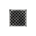 INFINITY DRAIN MD 5-2A PS MD 5 5" x 5" MD 5 Complete Kit with Moor Pattern Decorative Plate in Polished Stainless with ABS Drain Body, 2" Outlet
