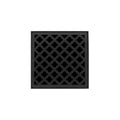 INFINITY DRAIN MD 5-3A BK MD 5 5" x 5" MD 5 High Flow Complete Kit with Moor Pattern Decorative Plate in Matte Black with ABS Drain Body, 3" Outlet