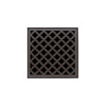INFINITY DRAIN MD 5-3I ORB MD 5 5" x 5" MD 5 High Flow Complete Kit with Moor Pattern Decorative Plate in Oil Rubbed Bronze with Cast Iron Drain Body, 3" No-Hub Outlet