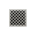 INFINITY DRAIN MD 5-3I SS MD 5 5" x 5" MD 5 High Flow Complete Kit with Moor Pattern Decorative Plate in Satin Stainless with Cast Iron Drain Body, 3" No-Hub Outlet