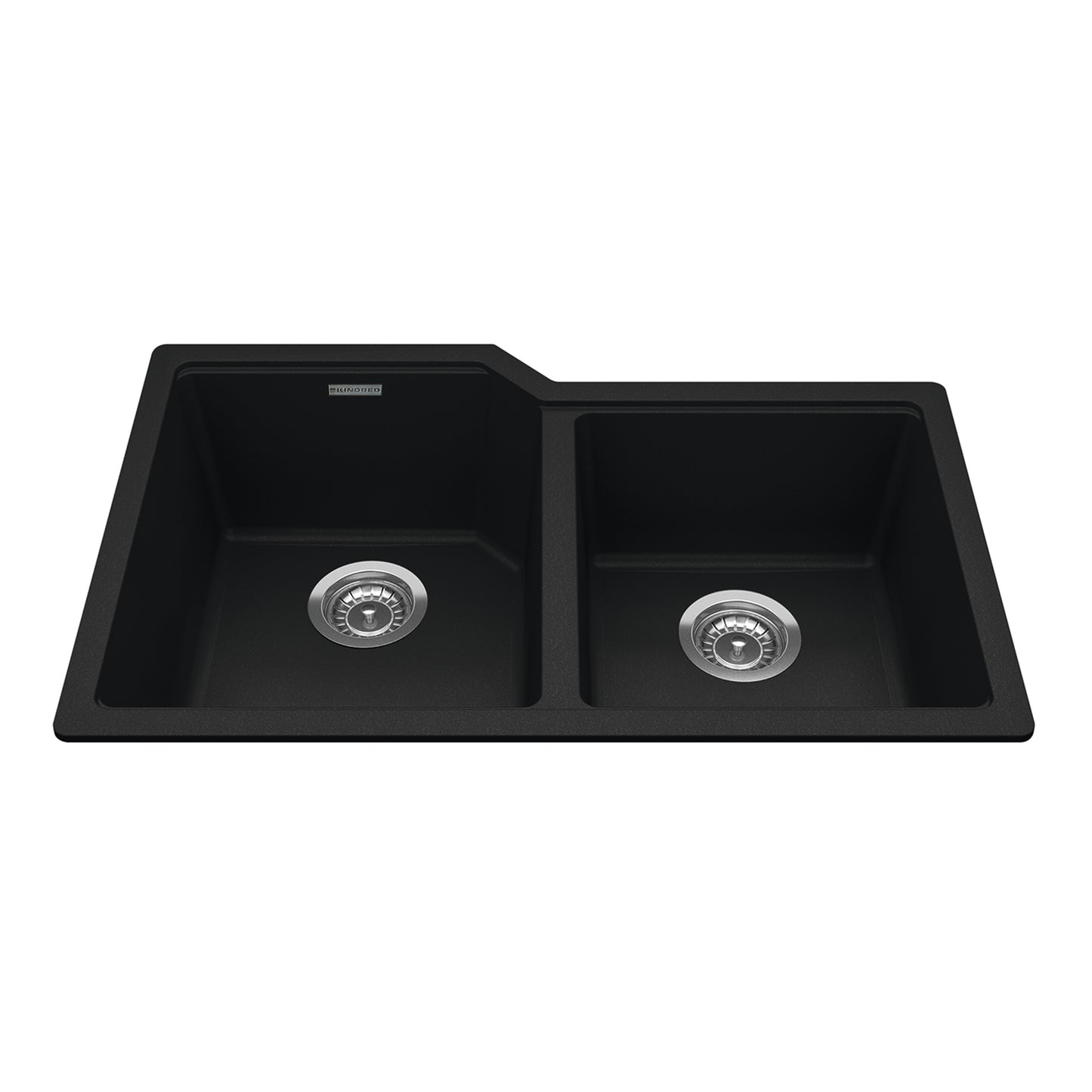 KINDRED MGC2031U-9MBKN Granite Series 30.69-in LR x 19.69-in FB Undermount Double Bowl Granite Kitchen Sink in Matte Black In Matte Black