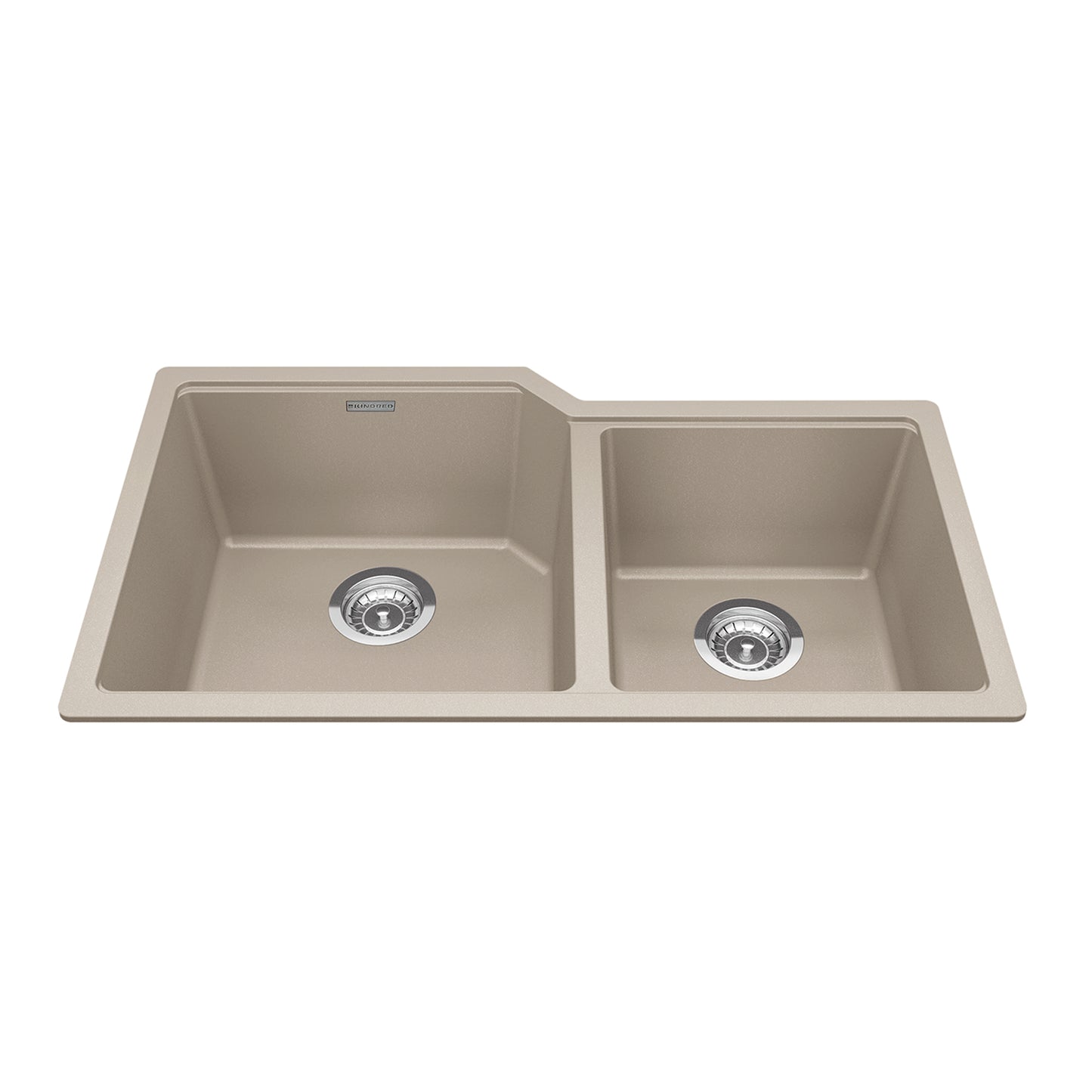 KINDRED MGC2034U-9CHAN Granite Series 33.88-in LR x 19.69-in FB Undermount Double Bowl Granite Kitchen Sink in Champagne In Champagne