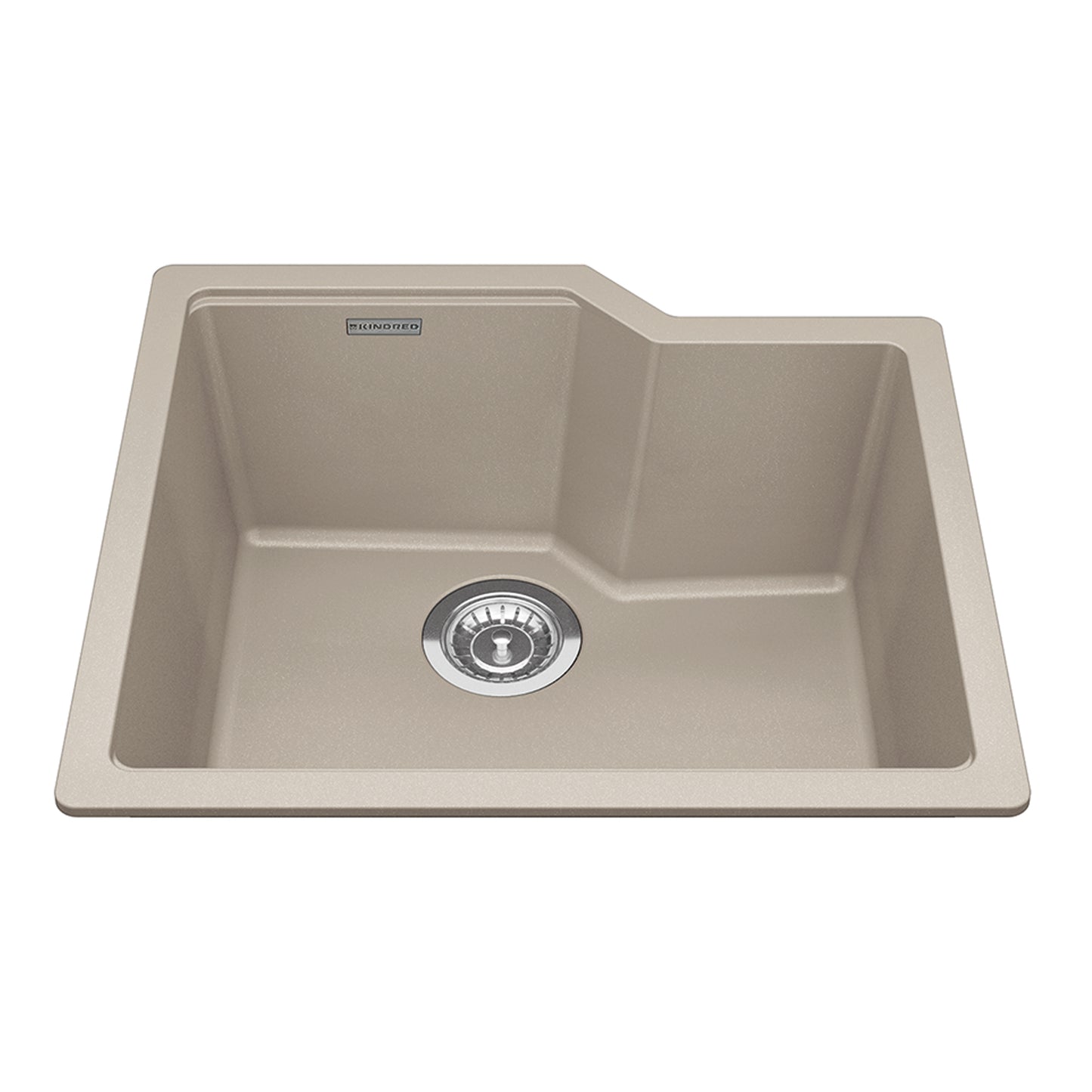 KINDRED MGS2022U-9CHAN Granite Series 22.06-in LR x 19.69-in FB Undermount Single Bowl Granite Kitchen Sink in Champagne In Champagne