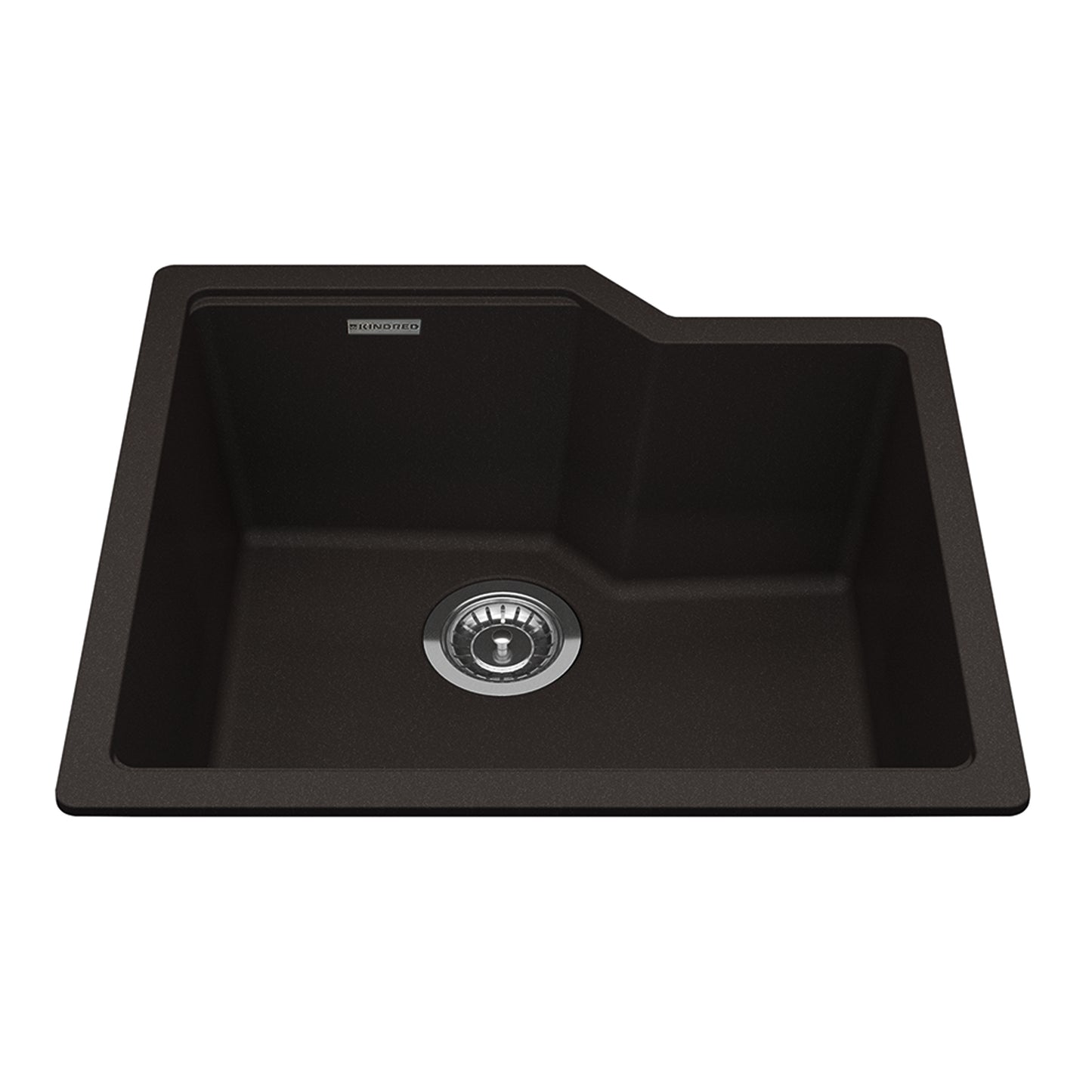 KINDRED MGS2022U-9ESN Granite Series 22.06-in LR x 19.69-in FB Undermount Single Bowl Granite Kitchen Sink in Mocha In Mocha