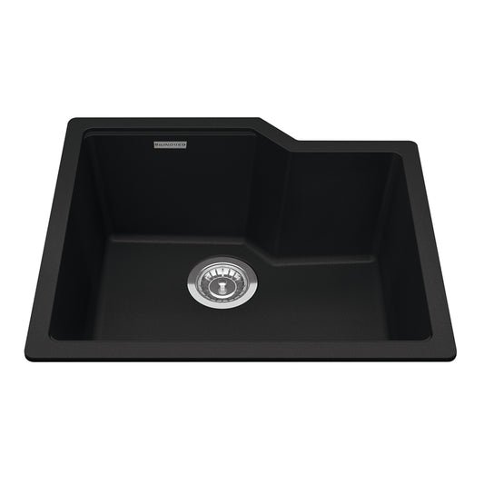 KINDRED MGS2022U-9MBKN Granite Series 22.06-in LR x 19.69-in FB Undermount Single Bowl Granite Kitchen Sink in Matte Black In Matte Black