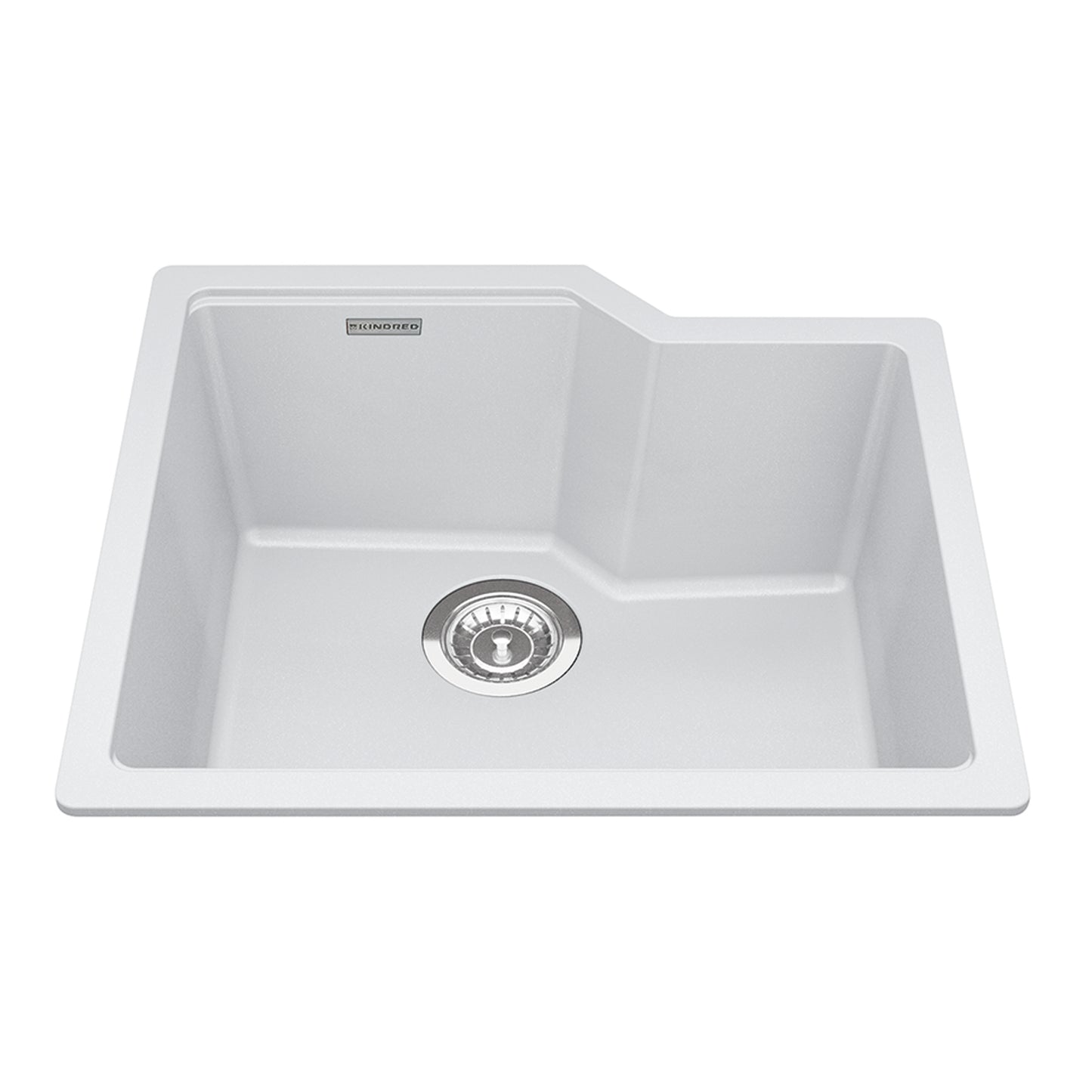 KINDRED MGS2022U-9PWTN Granite Series 22.06-in LR x 19.69-in FB Undermount Single Bowl Granite Kitchen Sink in Polar White In Polar White