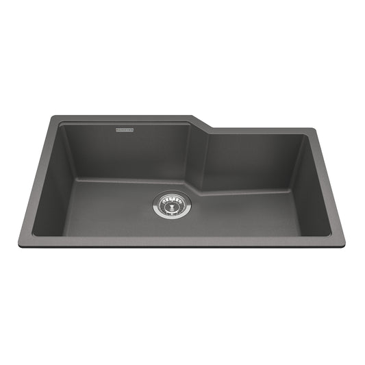 KINDRED MGS2031U-9SGN Granite Series 30.69-in LR x 19.69-in FB Undermount Single Bowl Granite Kitchen Sink in Stone Grey In Stone Grey