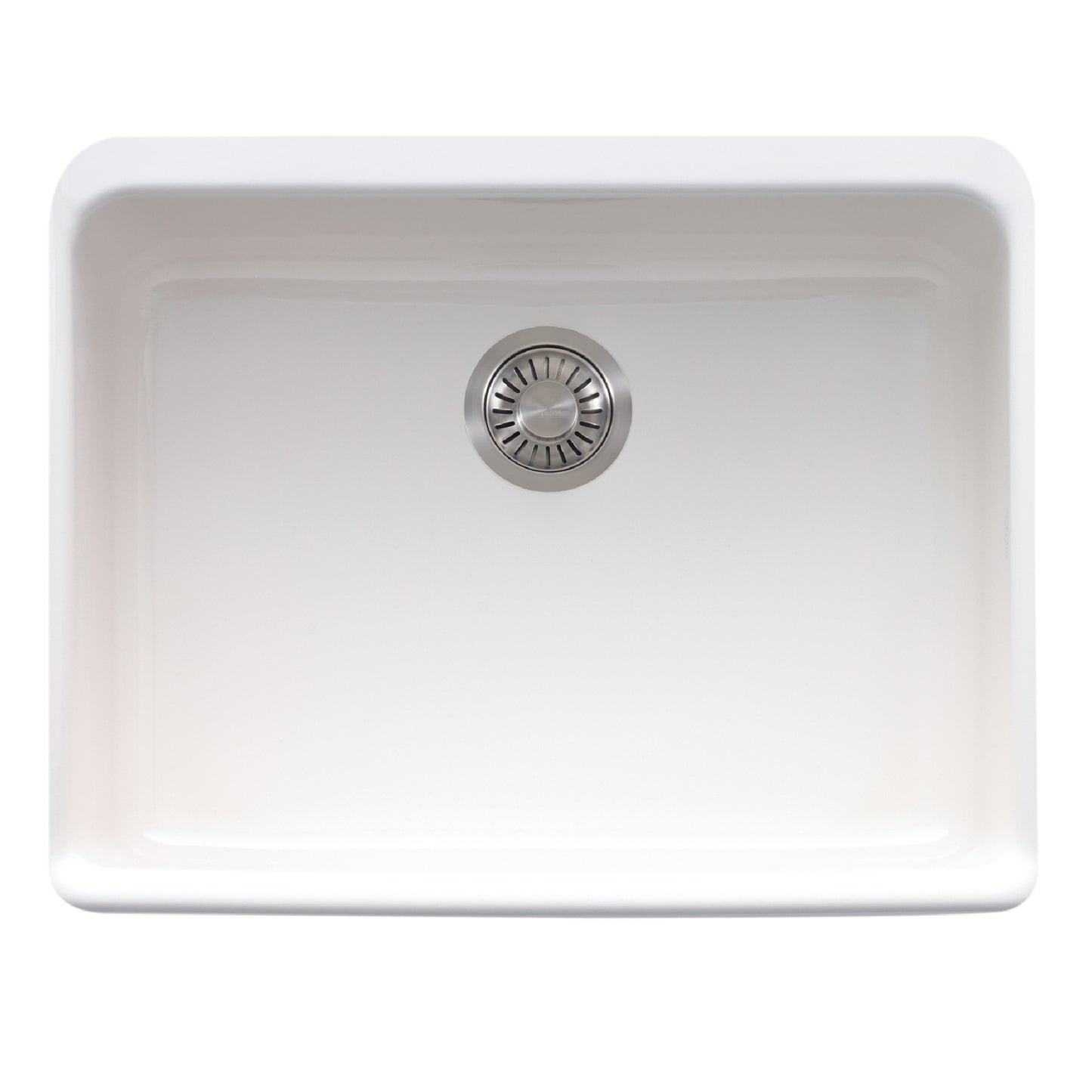 FRANKE MHK110-24WH Manor House 23.62-in. x 19.88-in. White Apron Front Single Bowl Fireclay Kitchen Sink - MHK110-24WH In White