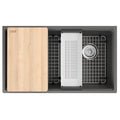 FRANKE MAG11031OW-SHG-WKC Maris Undermount 33-in x 19.31-in Granite Single Bowl Kitchen Sink in Stone Grey In Stone Grey